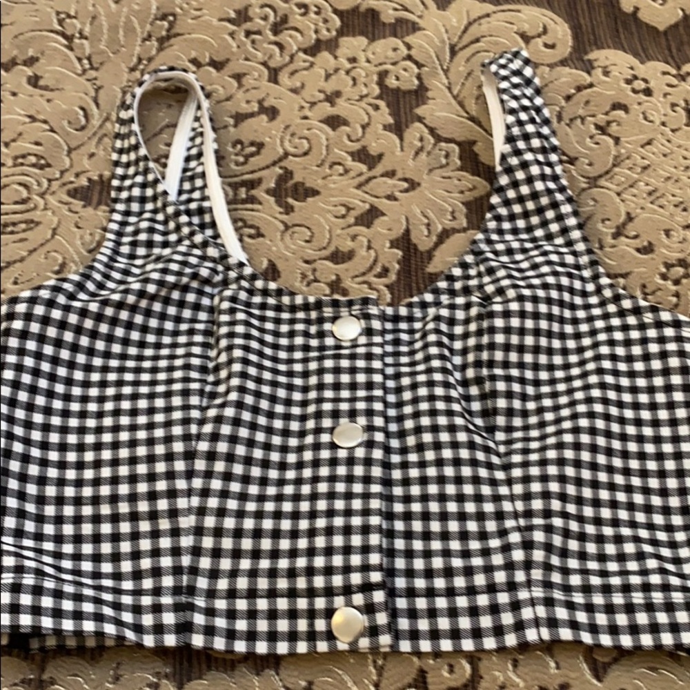 Dance & Marvel size S checkered crop top - Picture 1 of 8